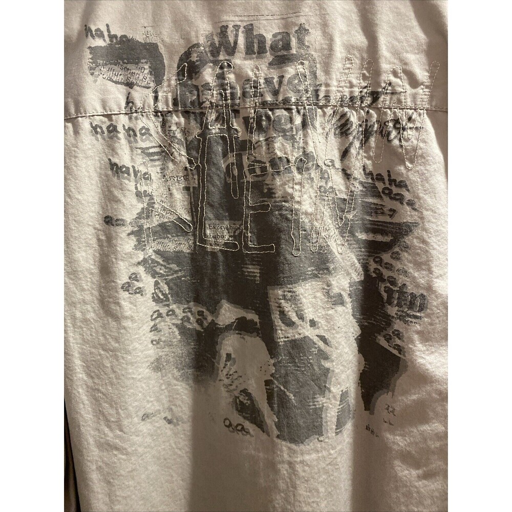 Calvin Klein Men's Rare Shirt Rock Graphic‎ Large Button-Down